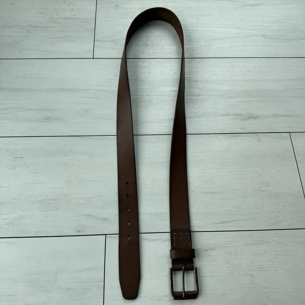 Timberland Men's Size 46 Brown Genuine Leather Casual Work Belt